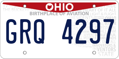OH license plate GRQ4297