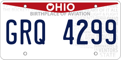 OH license plate GRQ4299