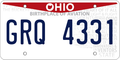 OH license plate GRQ4331