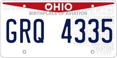 OH license plate GRQ4335
