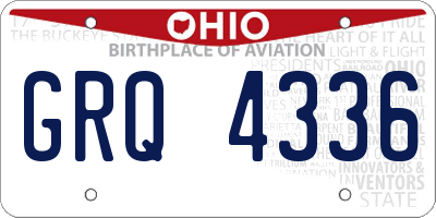OH license plate GRQ4336