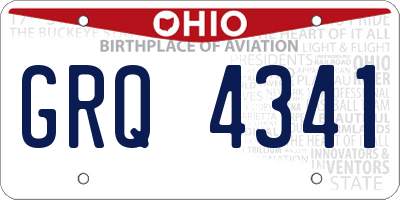 OH license plate GRQ4341