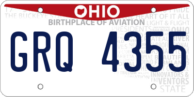 OH license plate GRQ4355