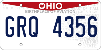OH license plate GRQ4356