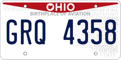 OH license plate GRQ4358