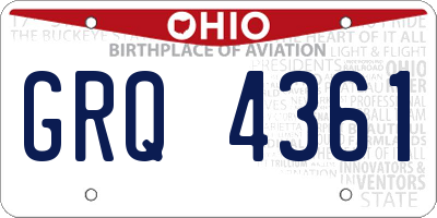 OH license plate GRQ4361