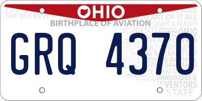 OH license plate GRQ4370