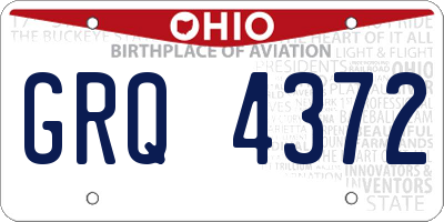 OH license plate GRQ4372