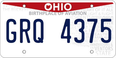 OH license plate GRQ4375