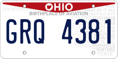 OH license plate GRQ4381