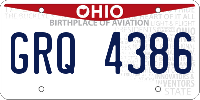 OH license plate GRQ4386