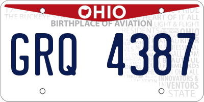 OH license plate GRQ4387