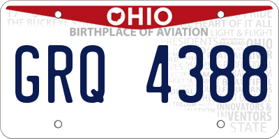 OH license plate GRQ4388