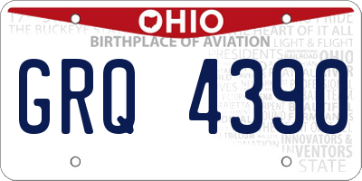 OH license plate GRQ4390