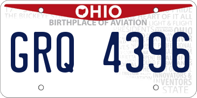 OH license plate GRQ4396