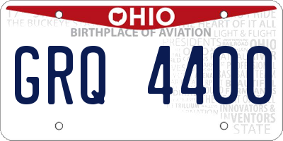 OH license plate GRQ4400