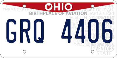 OH license plate GRQ4406