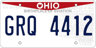 OH license plate GRQ4412