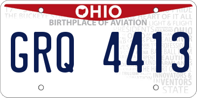 OH license plate GRQ4413