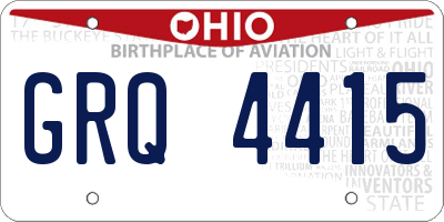 OH license plate GRQ4415