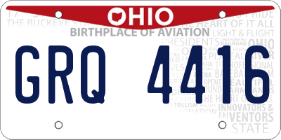 OH license plate GRQ4416