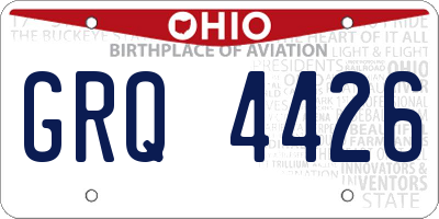 OH license plate GRQ4426