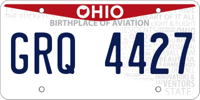OH license plate GRQ4427
