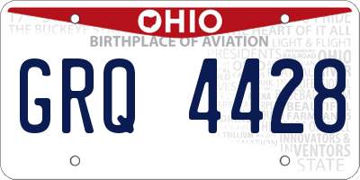 OH license plate GRQ4428