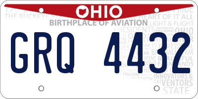 OH license plate GRQ4432