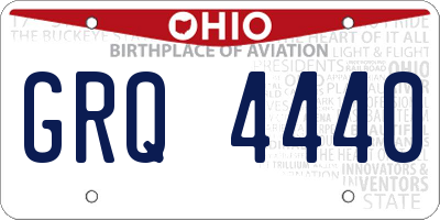 OH license plate GRQ4440