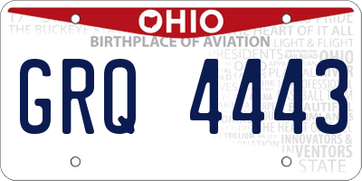 OH license plate GRQ4443