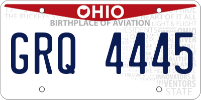 OH license plate GRQ4445