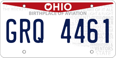 OH license plate GRQ4461