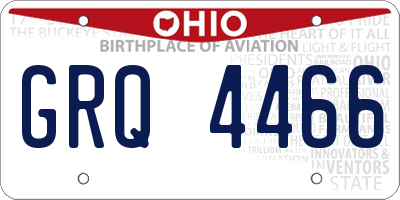 OH license plate GRQ4466