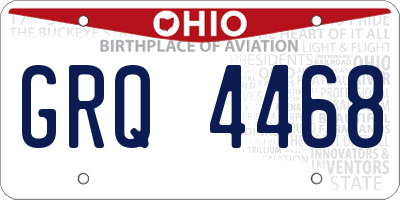 OH license plate GRQ4468