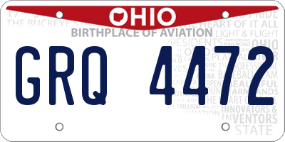 OH license plate GRQ4472