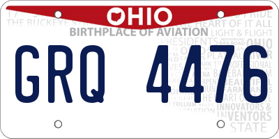 OH license plate GRQ4476