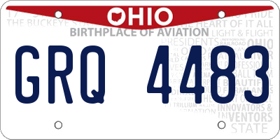 OH license plate GRQ4483