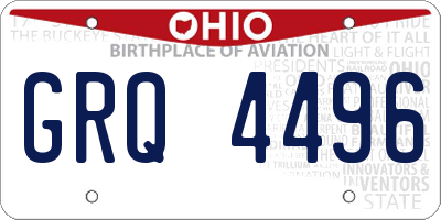 OH license plate GRQ4496