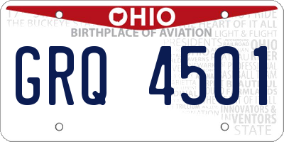 OH license plate GRQ4501