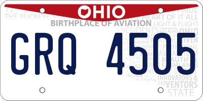 OH license plate GRQ4505