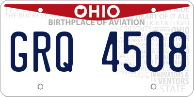 OH license plate GRQ4508