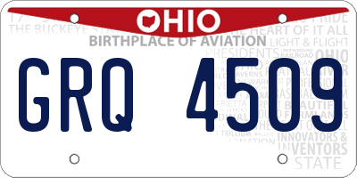 OH license plate GRQ4509