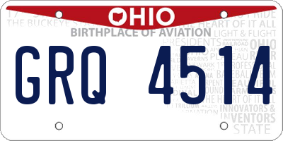 OH license plate GRQ4514