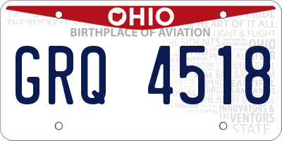 OH license plate GRQ4518