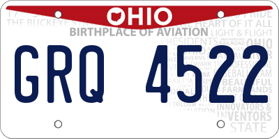 OH license plate GRQ4522
