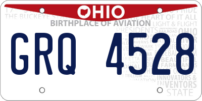 OH license plate GRQ4528