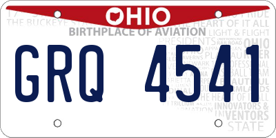 OH license plate GRQ4541