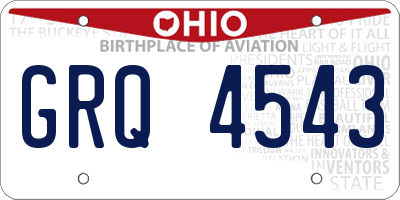 OH license plate GRQ4543