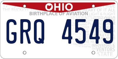 OH license plate GRQ4549